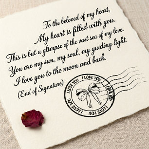 Auto Entintado Carimbo Postal de Amor Personalizado