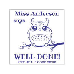 Auto Entintado Carimbo Pré-Tintado Personalizado Bem Feito Coruja