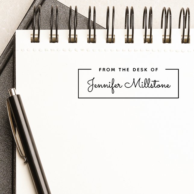 Auto Entintado Carimbo Simples da Escrivaninha com Nome do Script (Simple From the Desk of Script Name Self-inking Stamp)