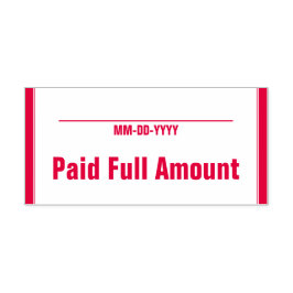 Auto Entintado Carimbo simples de borracha "Montante pago do Chei