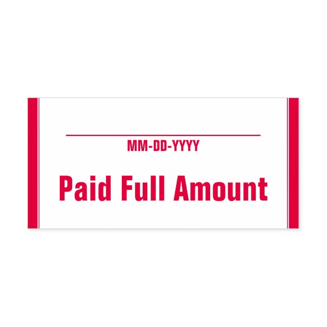 Auto Entintado Carimbo simples de borracha "Montante pago do Chei (Design)