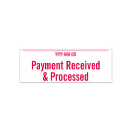 Auto Entintado Carimbo simples de borracha "Pagamento Recebido e 