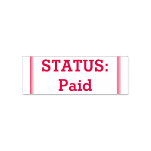 Auto Entintado Carimbo simples "STATUS: Paid"