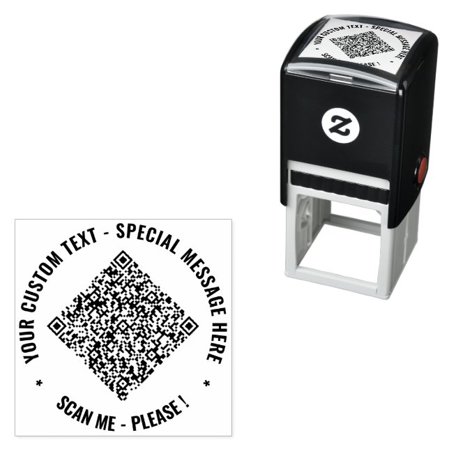 Auto Entintado Código QR e Carimbo de Autocolagem Redonda de Text (In Situ)