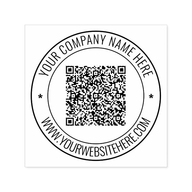 Auto Entintado Design seu próprio código QR e seu carimbo de text (Design)