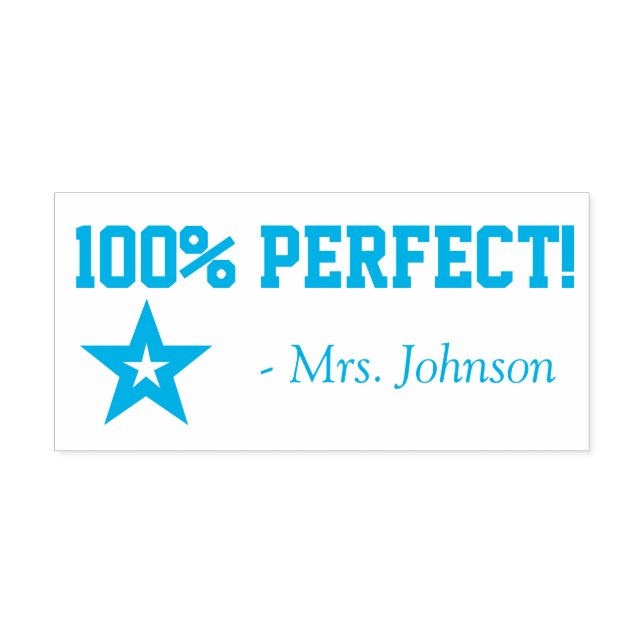 Auto Entintado Diversão "100% PERFEITO!" + Carimbo de Borracha do (Design)