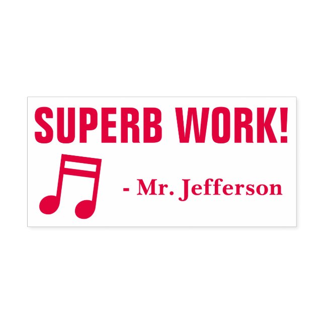 Auto Entintado Divertido "SUPERB WORK!" Carimbo de borracha de ed (Design)