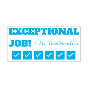 Auto Entintado "EMPREGO EXCEPCIONAL!" + Nome do Tutor Carimbo de