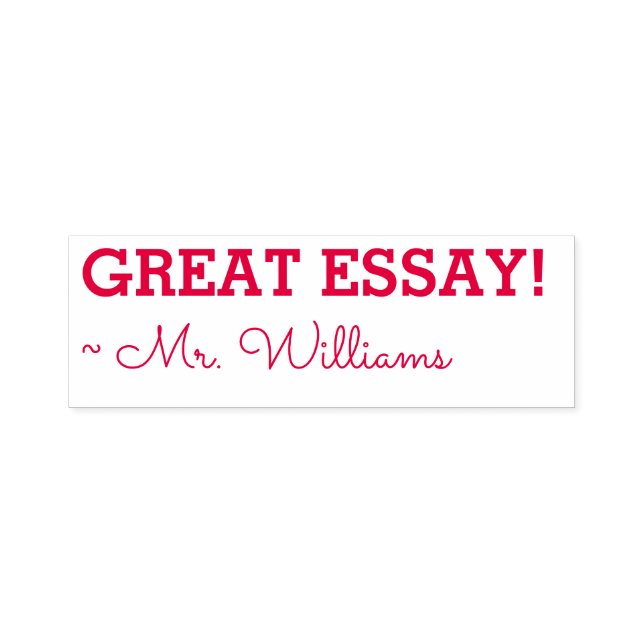 Auto Entintado "EXCELENTE ESSAY!" Formando Carimbo de Borracha (Design)