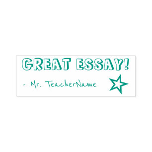 Auto Entintado "EXCELENTE ESSAY!" + Nome do instrutor Carimbo de
