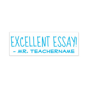 Auto Entintado "EXCELENTE ESSAY!" + Nome do Professor Carimbo de