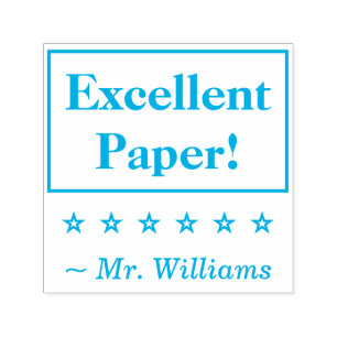 Auto Entintado "Excelente Papel!" Carimbo de borracha de educador