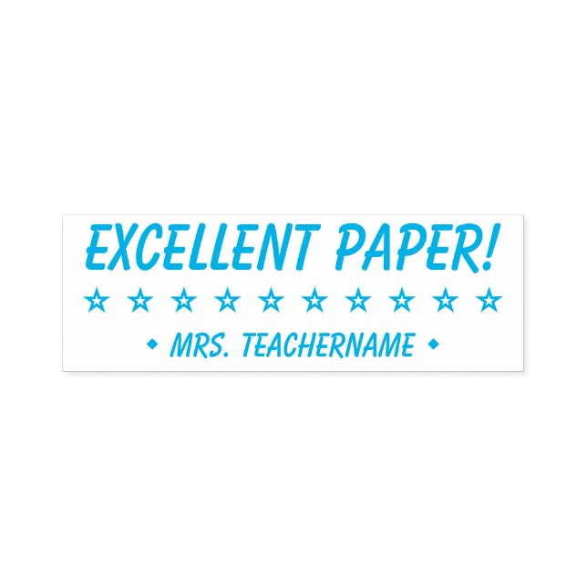 Auto Entintado "EXCELENTE PAPEL!" + Carimbo de borracha do educad (Design)