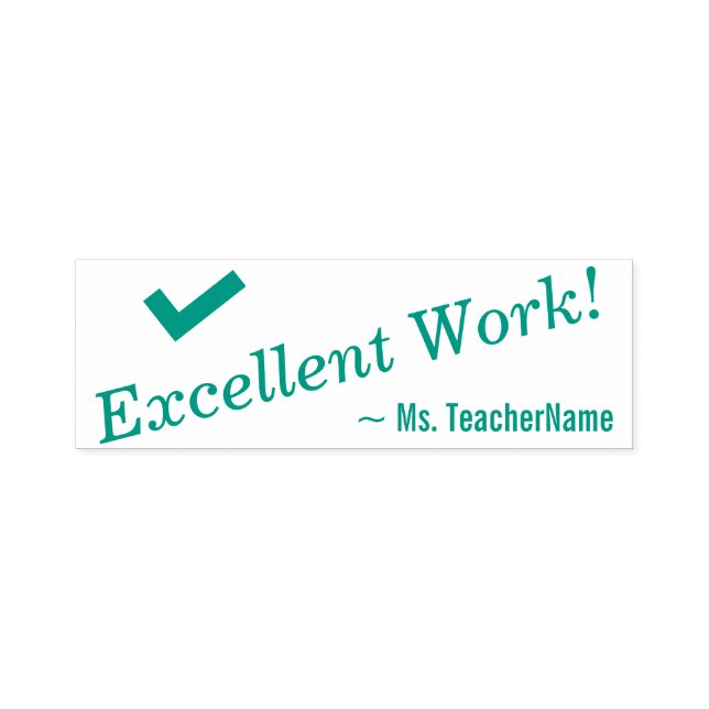 Auto Entintado "Excelente Trabalho!" + Nome do Professor Carimbo  (Design)