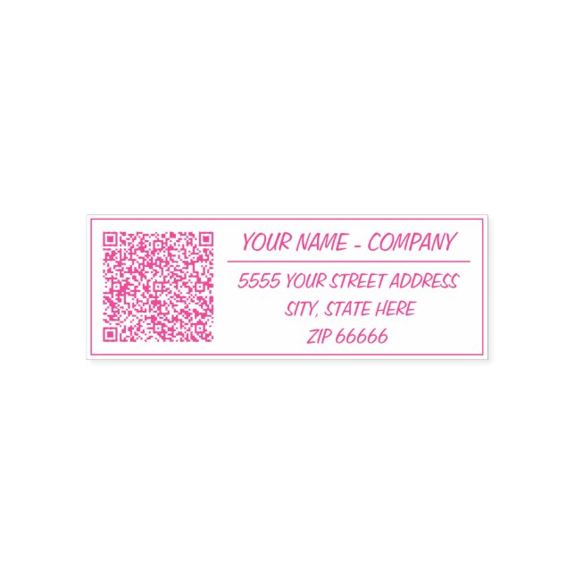 Auto Entintado Exemplo de Carimbo de Código QR de Endereço design (Design)