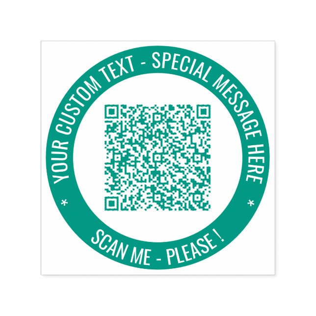 Auto Entintado Exemplo de Carimbo Redondado de Cor do Código QR (Design)