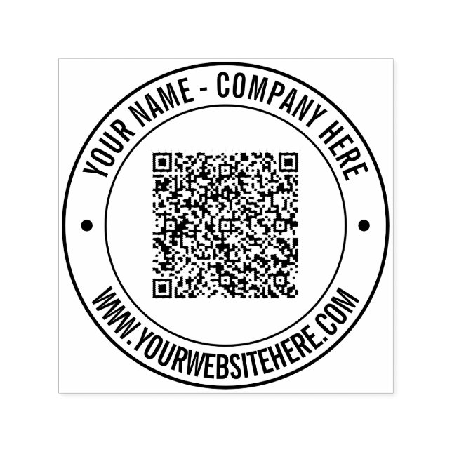 Auto Entintado Exemplo de Carimbo Redondo de Código QR design (Design)