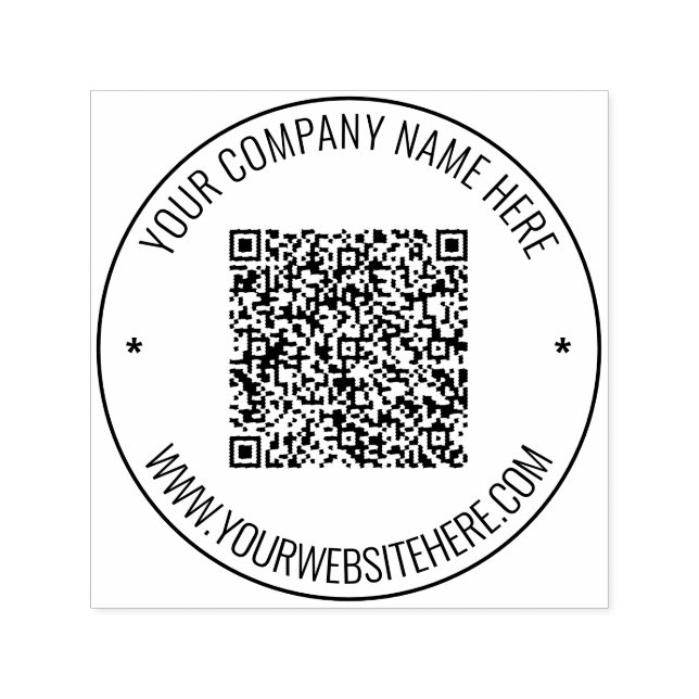 Auto Entintado Exemplo de Carimbo Redondo de Código QR design (Design)