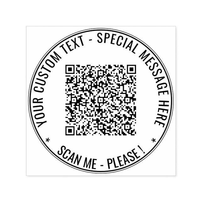 Auto Entintado Exemplo de Código QR e Carimbo de Autocolagem Redo (Design)