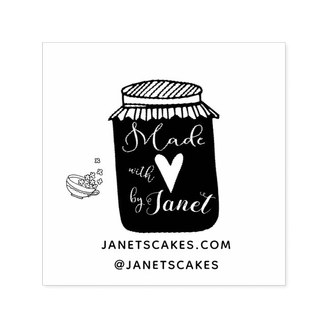 Auto Entintado Feita com amor | Carimbo do produto (Design)