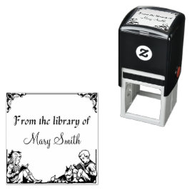 Auto Entintado Filhos Lendo Carimbo Personalizado De Borracha