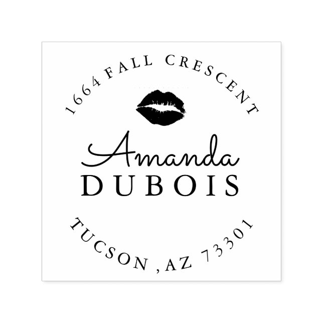 Auto Entintado Lábios Carimbo de Endereço de Borracha (Design)