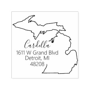 Auto Entintado MI Carimbo de endereço do Estado de Michigan