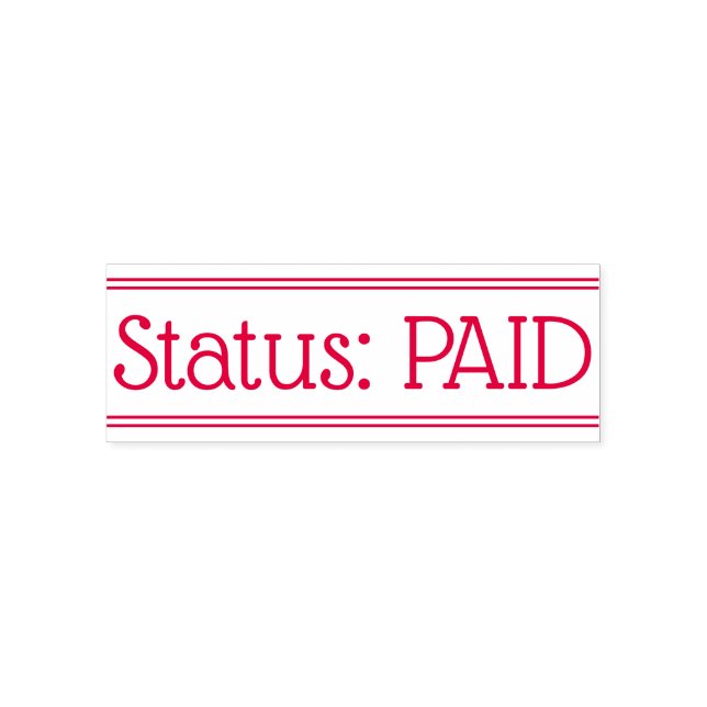 Auto Entintado Mínimo "Status: PAGO" Carimbo de Borracha (Design)