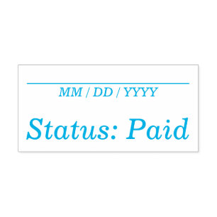 Auto Entintado Mínimo "Status: Paid" Carimbo de Borracha