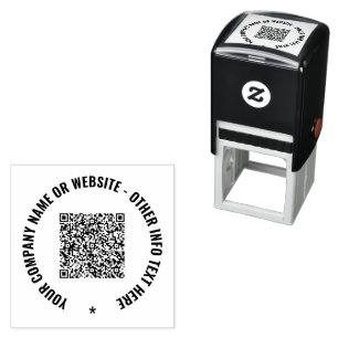 Auto Entintado Modelo de Código QR Personalizado e Carimbo Redond