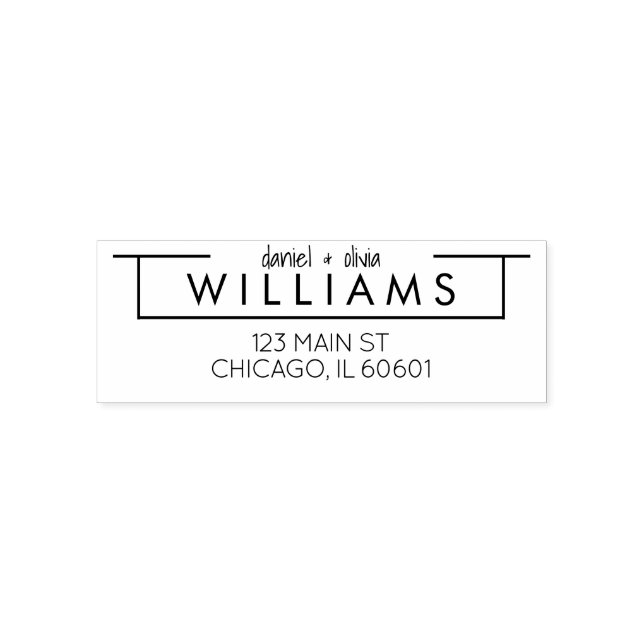 Auto Entintado Moderno | Carimbo de endereço personalizado (Design)