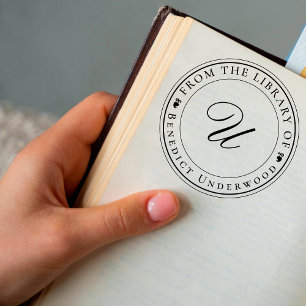 Auto Entintado Monograma Clássico Personalizado Ex Libris Carimbo