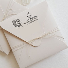 Auto Entintado Monstera Hawaii — carimbo de endereço