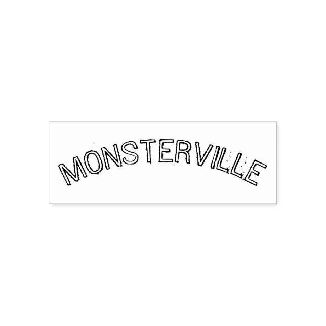 Auto Entintado " MONSTERVILLE " Palavras de Halloween Carimbo (Design)