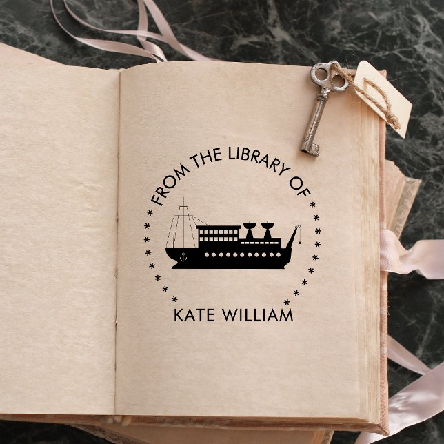 Auto Entintado Navio Da biblioteca de carimbo redondo (Criador carregado)