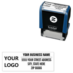 Auto Entintado Nome do logotipo personalizado Endereço Carimbo de