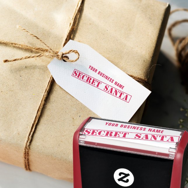 Auto Entintado Papais noeis Secretos de Natal Carimbo de Autoimpr (Perfect stamp for your office Secret Santa gift exchange. Just add your business name)