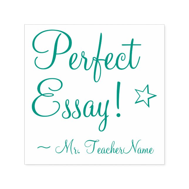 Auto Entintado "Perfect Essay!" + Nome do Instrutor Carimbo de Bo (Design)