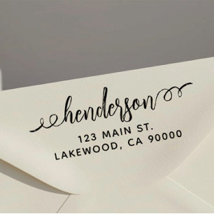 Auto Entintado Pincel de caligrafia Endereço de Retorno Carimbo