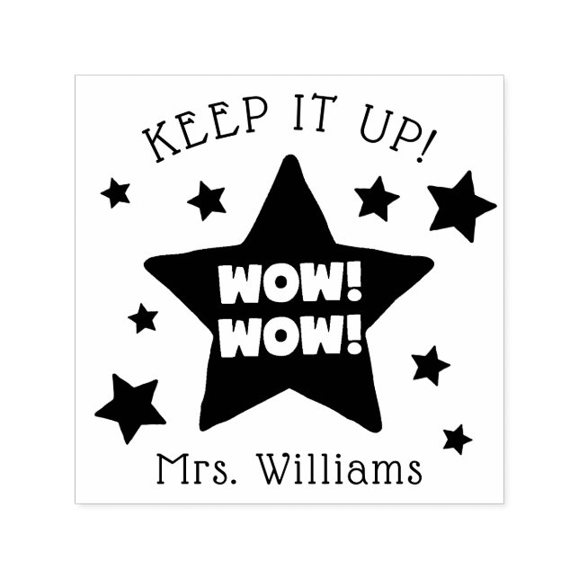 Auto Entintado Professores Carimbo Inspiracional Uau Mantenha-o a (Design)