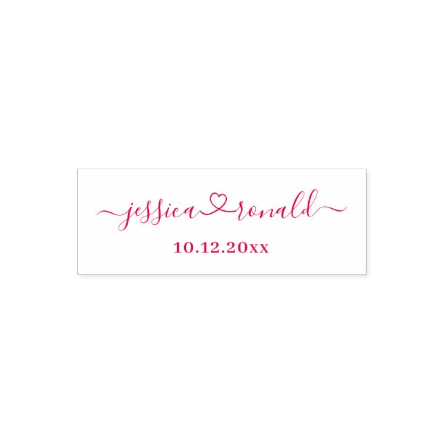 Auto Entintado Recém-casados e Carimbo Pré-Incluso com Data de Ca (Design)