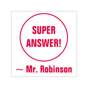 Auto Entintado "RESPOSTA SUPER!" + Nome do Tutor Carimbo