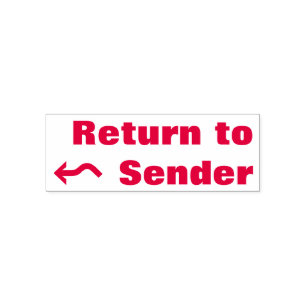 Auto Entintado "Return to Sender" e Carimbo de Borracha de Seta o