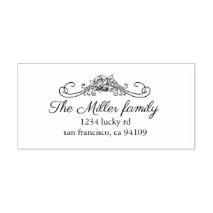 Auto Entintado Rosas Vintage   Carimbo de borracha