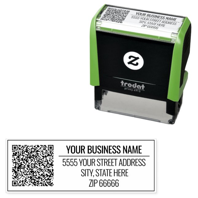 Auto Entintado Seu Carimbo de Endereço de Devolução com Código QR (In Situ)
