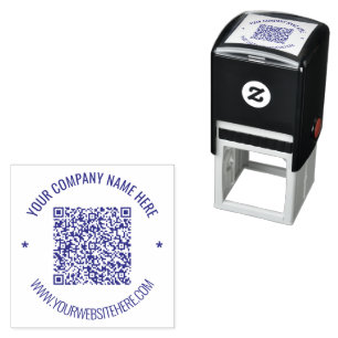 Auto Entintado Seu Código QR e seu Carimbo de Informações de Text