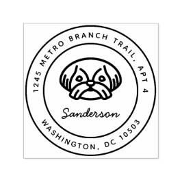 Auto Entintado Shih Tzu Dog Endereço de Devolução Carimbo