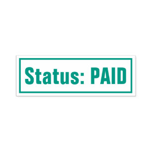 Auto Entintado Simples Carimbo de Borracha "Status: PAID"