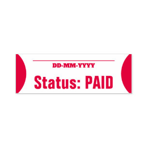 Auto Entintado Simples Carimbo de Borracha "Status: PAID"
