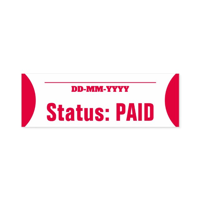 Auto Entintado Simples Carimbo de Borracha "Status: PAID" (Design)